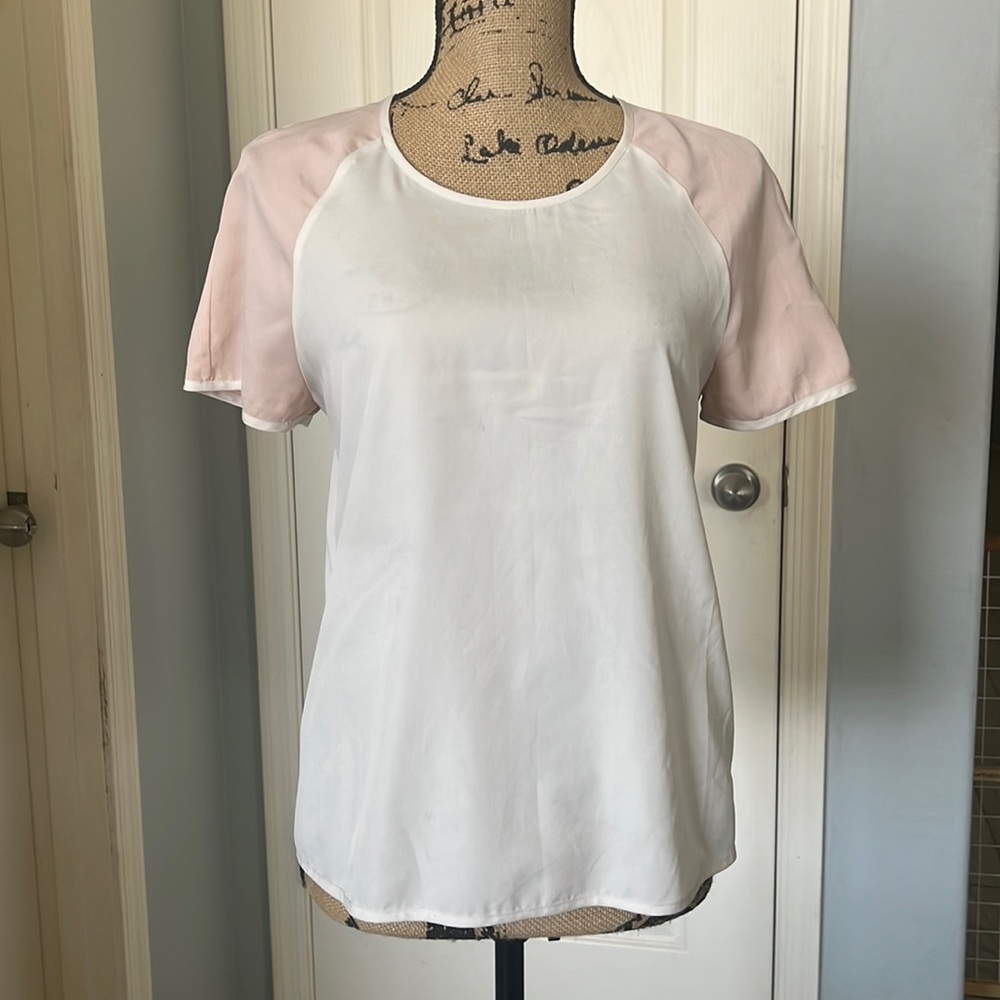 Pink and white banana republic top